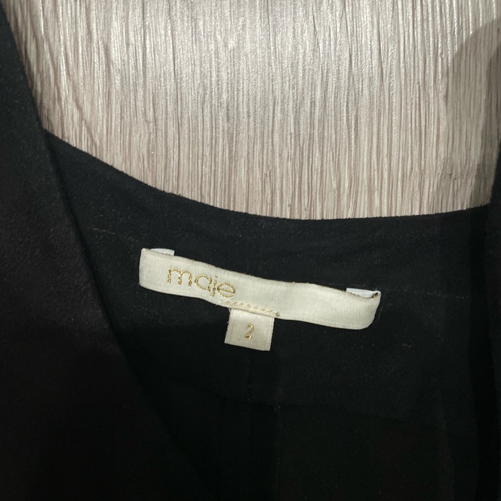 Maje, black suede dress with fringes 2 - Picture 7 of 7